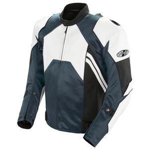 Joe Rocket 'Radar' Mens White/Gunmetal Leather Motorcycle Jacket