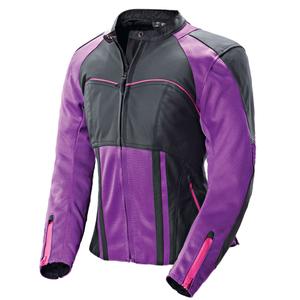 Joe Rocket 'Radar' Womens Purple/Black Leather Motorcycle Jacket