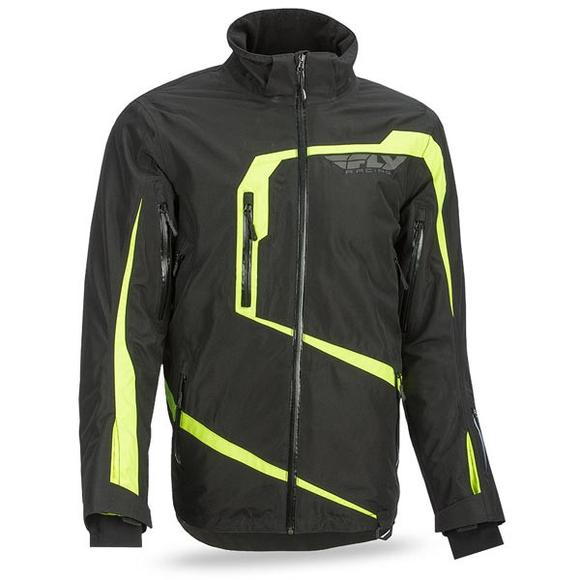 Fly Racing Carbon Men's Black/Hi-Viz Yellow Snowmobile Jacket