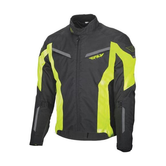 Fly Racing Strata Men's Black/Hi-Viz Yellow Mesh/Textile Jacket
