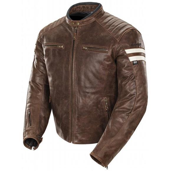 Joe Rocket 'Classic 92' Mens Brown/Cream Leather Jacket